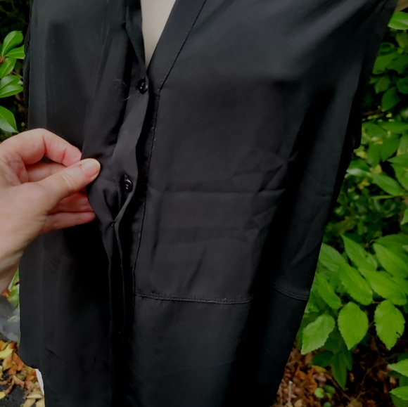 Deep Ebony, Semi-Opaque, Tailored Sleeveless Tunic- Size Medium. - Picture 5 of 5